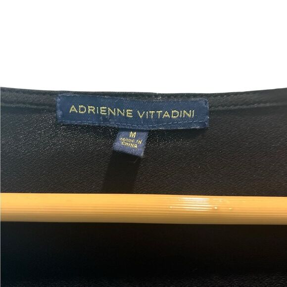 Adrienne Vittadini Black Lace Sleeve Blouse with Tie Detail Size Medium - Picture 5 of 7